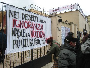Un momento della mobilitazione del 7 Febbraio