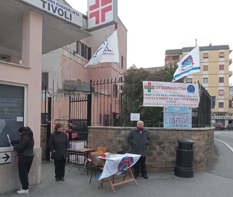 Tivoli, settemila firme raccolte da Cittadinanzattiva per riaprire l’ospedale